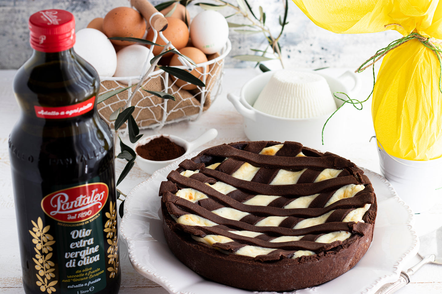 Olio extra vergine di oliva - Crostata al cacao e ricotta