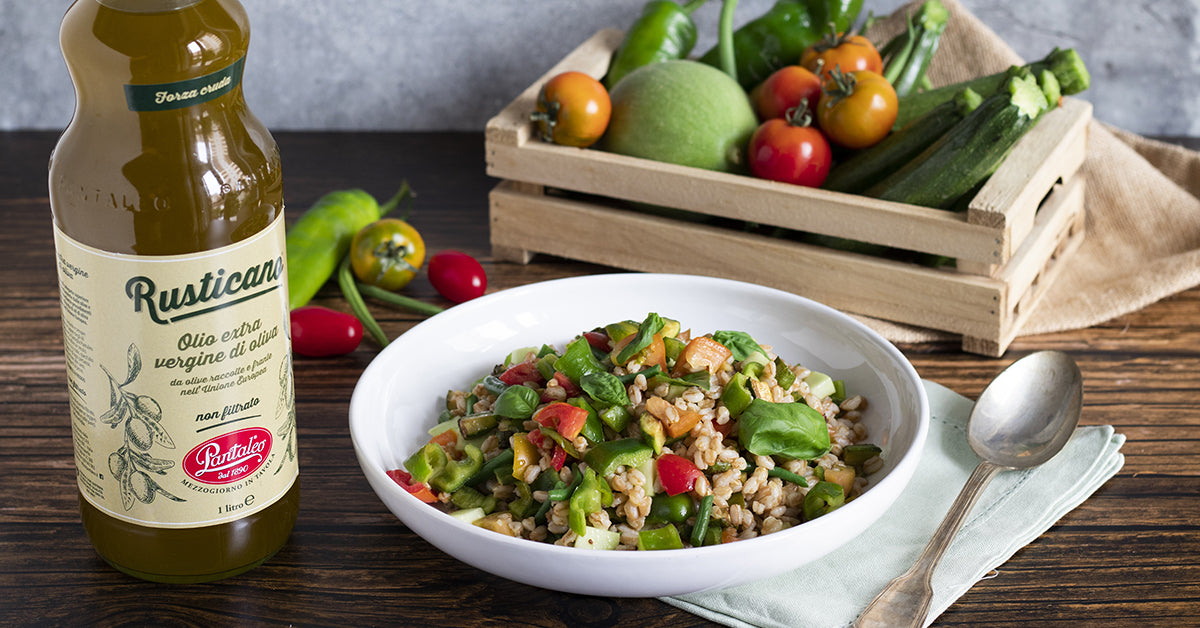 Olio Pantaleo - Insalata di farro con verdure croccanti