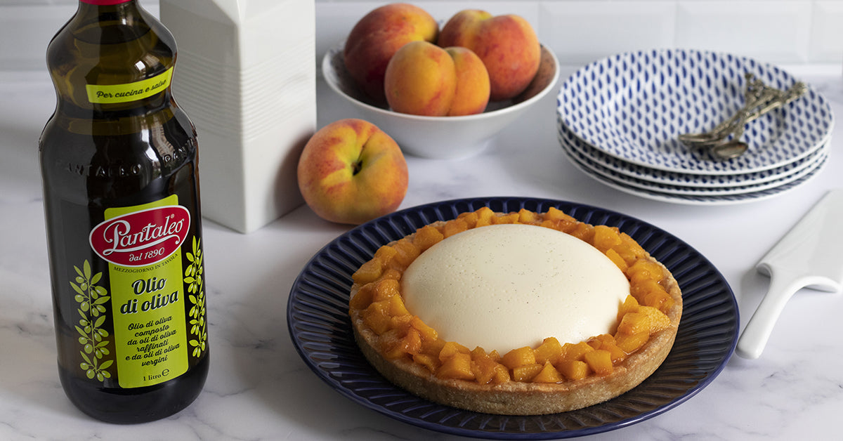 Olio Pantaleo - Panna cotta alle pesche con frolla all’olio