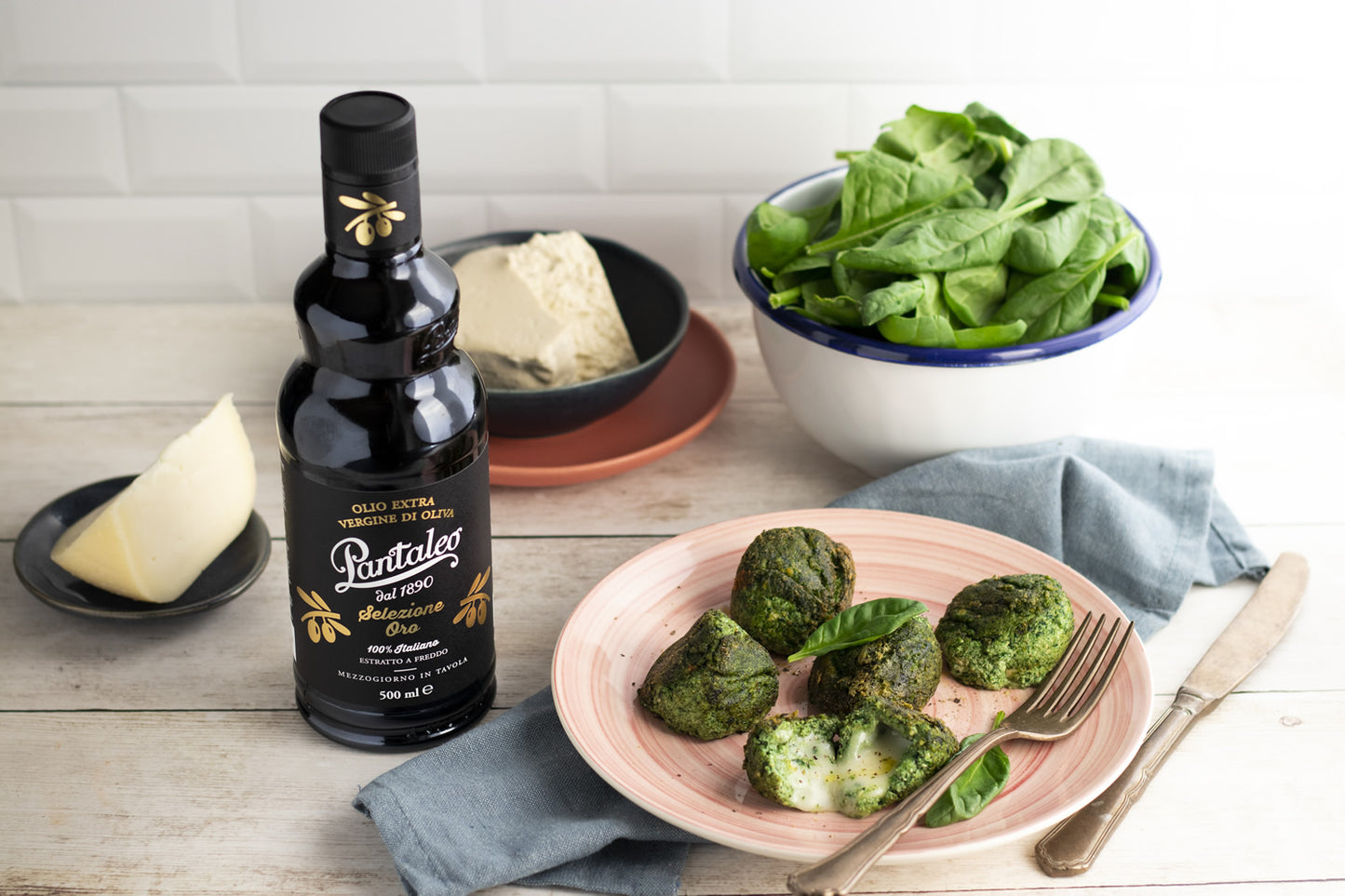 Olio Pantaleo - Polpette di tofu e spinaci con cuore filante