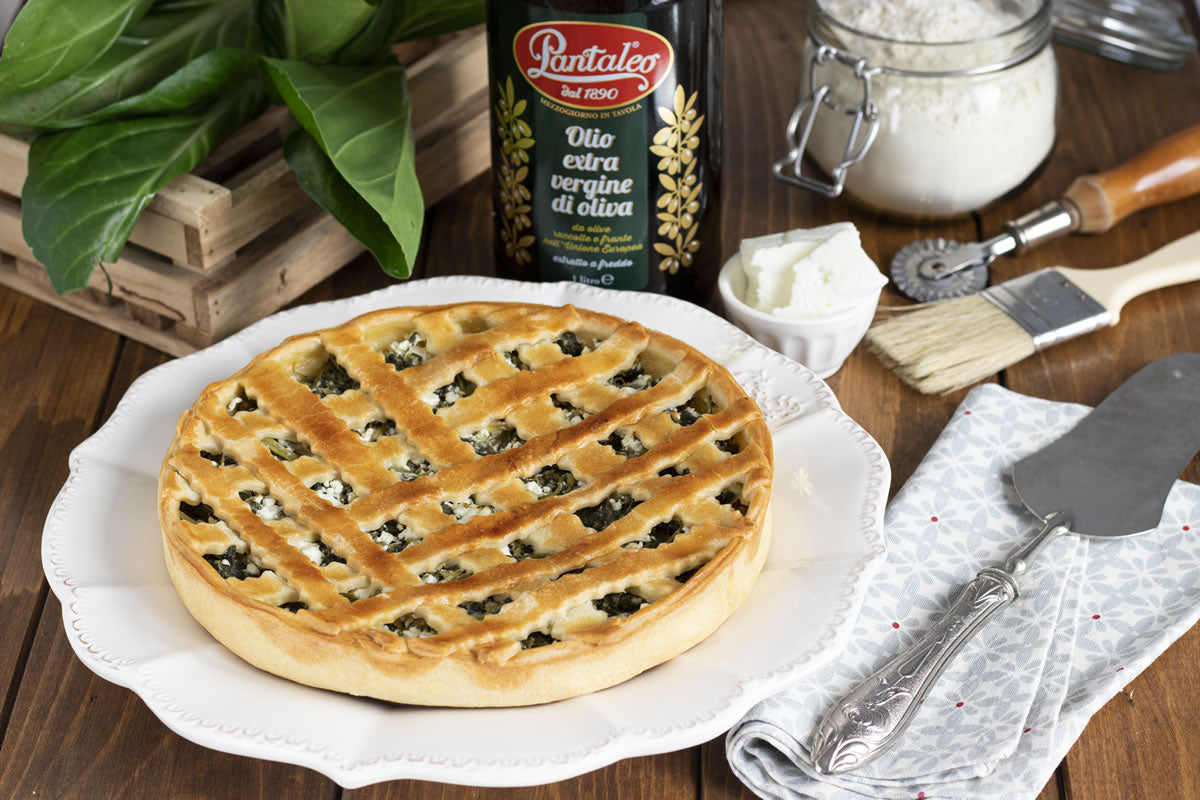 Olio Pantaleo - Torta salata con bietole e feta