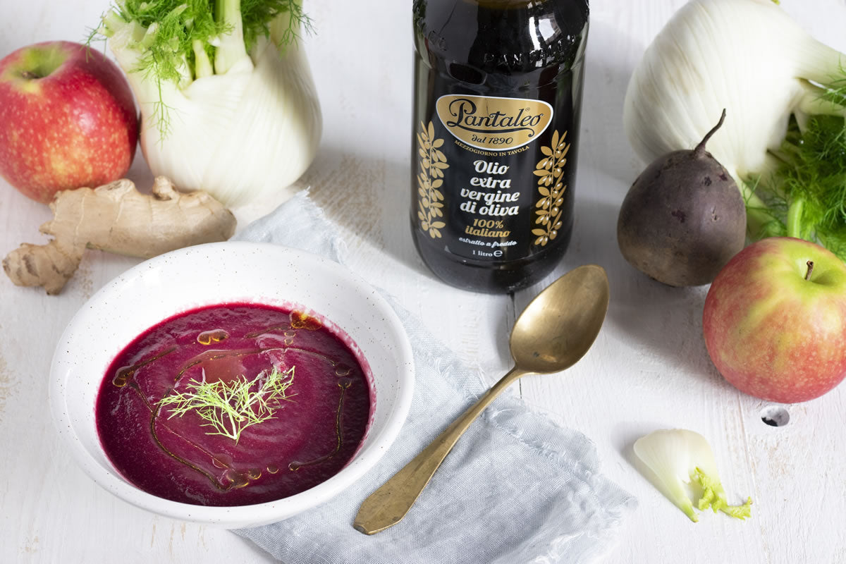 Olio Pantaleo - Vellutata di barbabietola, finocchio e mela