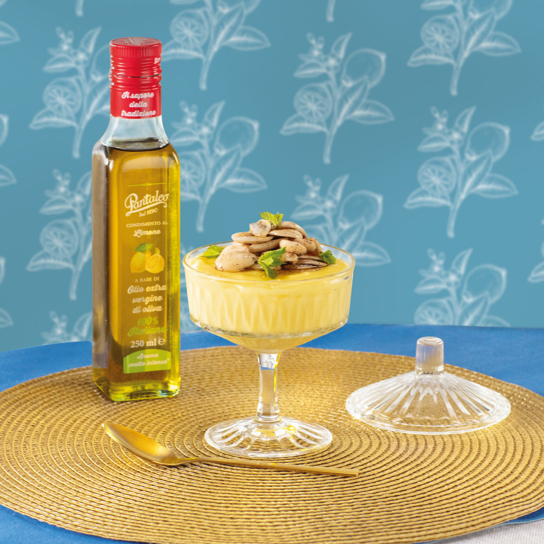 Dressing made with 100% Italian extra-virgin olive oil, flavoured with lemon