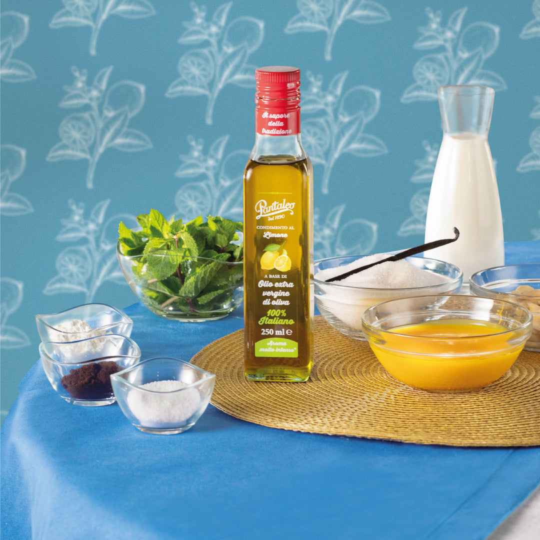 Dressing made with 100% Italian extra-virgin olive oil, flavoured with lemon
