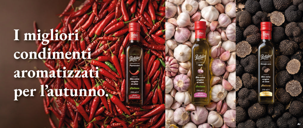 I migliori condimenti aromatizzati per l'autunno: olio al peperoncino, olio all'aglio e olio al tartufo