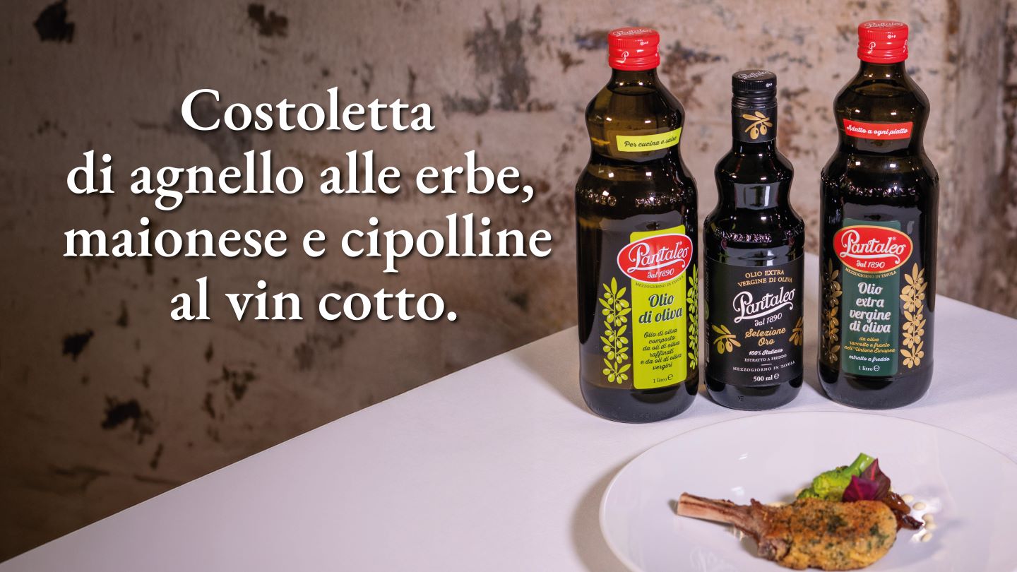 Costoletta di agnello alle erbe, maionese e cipolline al vin cotto