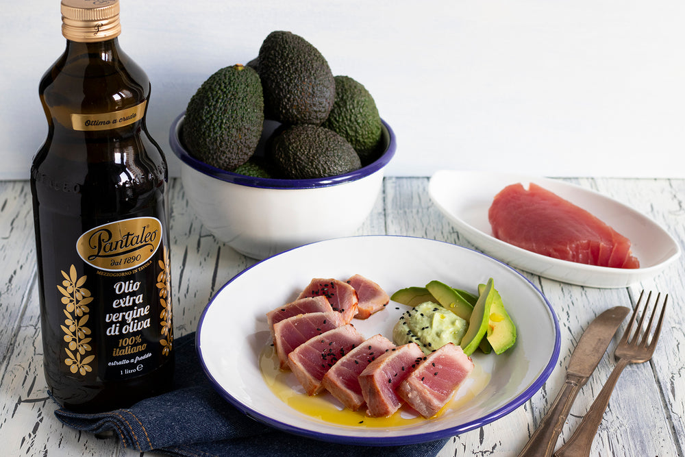 Olio extra vergine di oliva 100% italiano - Tagliata di tonno con maionese di avocado