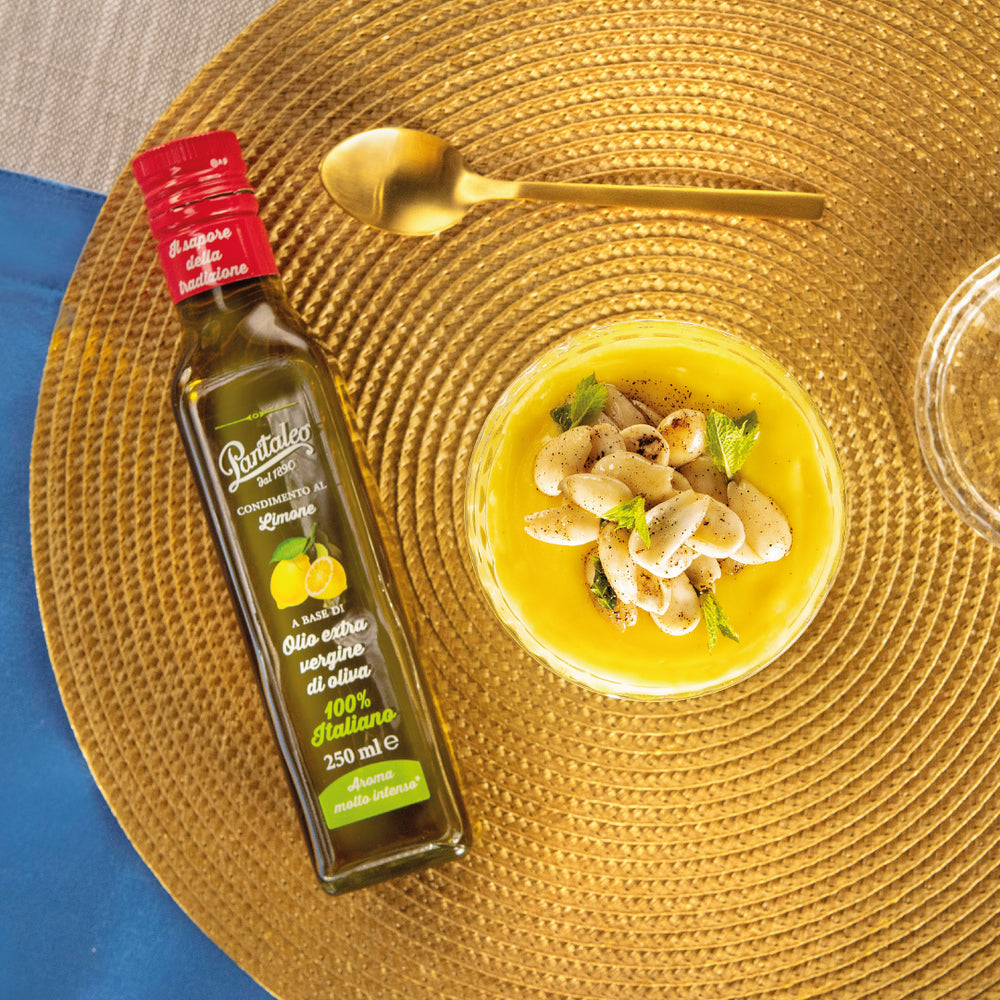Condimento a base di olio extra vergine 100% italiano aromatizzato al limone