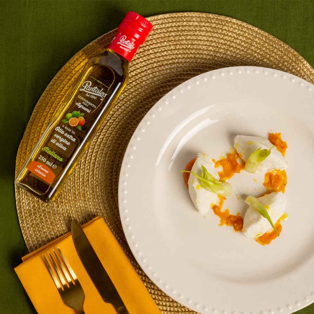Dressing made with 100% Italiano extra-virgin olive oil, flavoured with citrus fruits