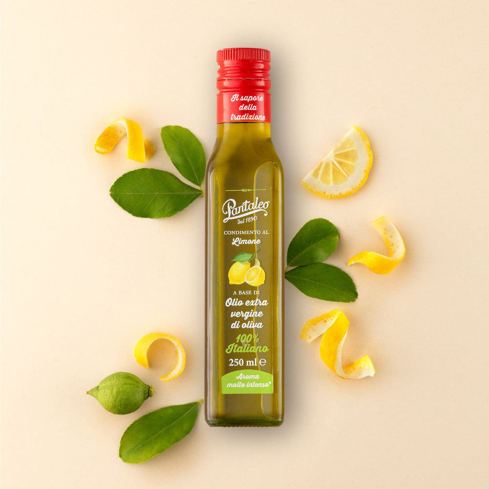
                  
                    Condimento a base di olio extra vergine 100% italiano aromatizzato al limone
                  
                